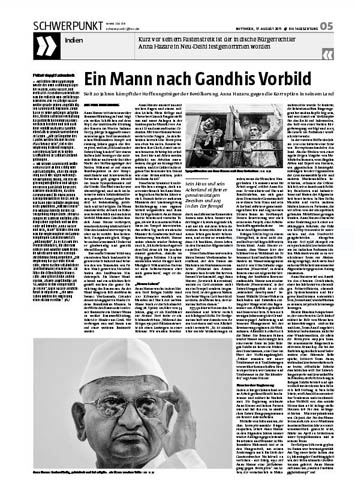 Anna Hazare - ein Mann nach Gandhis Vorbild