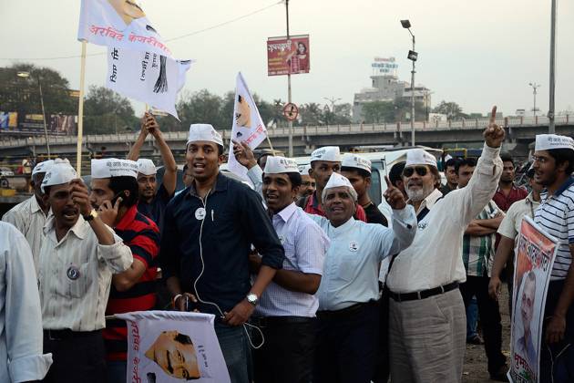 Wahlkampfhelfer der Aam Aadmi Partei in Pune
